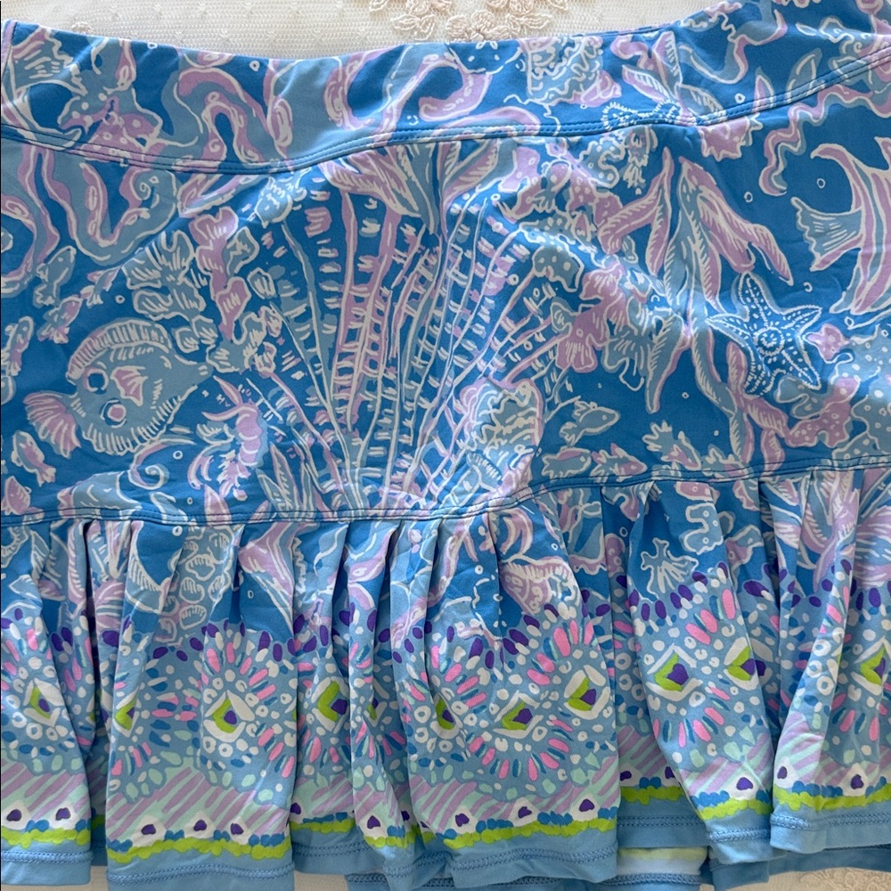 Lilly Pulitzer Blue and Pink Floral Skirt